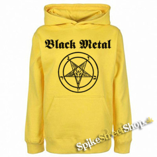 BLACK METAL - žltá detská mikina