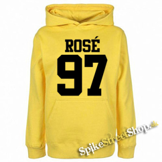 BLACKPINK - ROSÉ 97 - Black Logo - žltá detská mikina