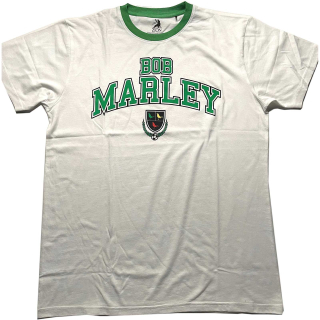 BOB MARLEY - Collegiate Crest - biele pánske tričko