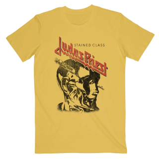 JUDAS PRIEST - Stained Class Vintage Head - žlté pánske tričko