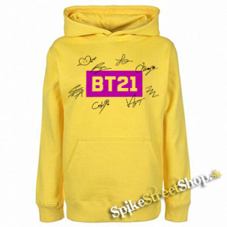 BT21 - Logo Signature - žltá detská mikina