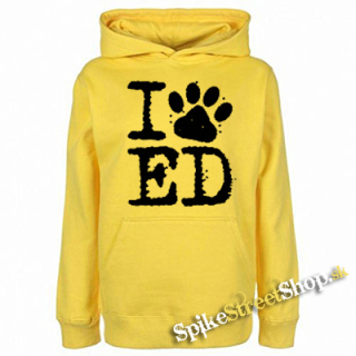 I LOVE ED SHEERAN - žltá detská mikina