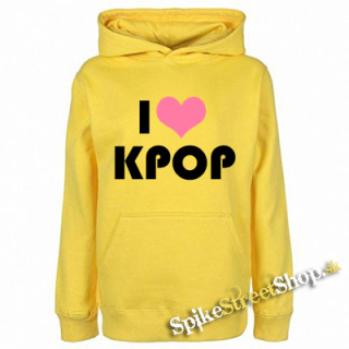 I LOVE K-POP - žltá detská mikina