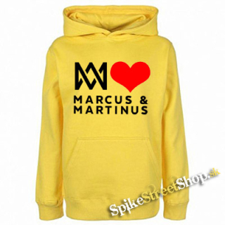 I LOVE MARCUS & MARTINUS - žltá detská mikina