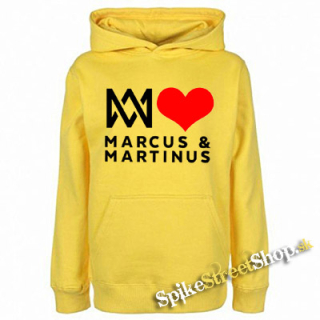 I LOVE MARCUS & MARTINUS - žltá detská mikina