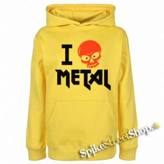 I LOVE METAL - žltá detská mikina