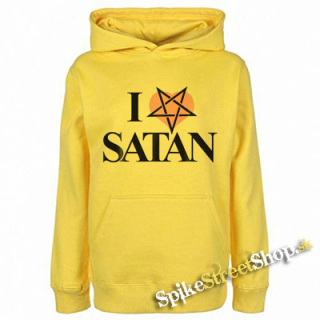 I LOVE SATAN - Pentagram - žltá detská mikina