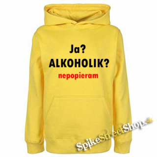 JA ALKOHOLIK - žltá detská mikina