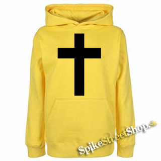 KRÍŽ - Christian Cross - žltá detská mikina