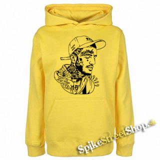 LIL PEEP - Cry Baby Portrait - žltá detská mikina