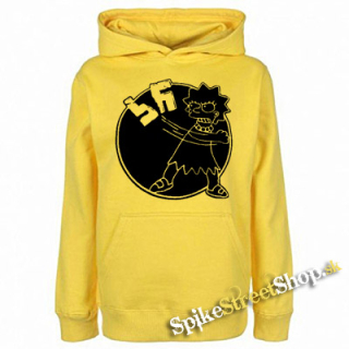 LÍZA SIMPSON - Antifa Motive - žltá detská mikina
