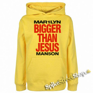 MARILYN MANSON - Bigger Than Jesus - žltá detská mikina