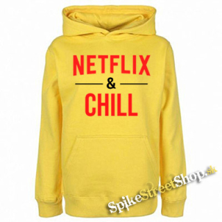 NETFLIX & CHILL - žltá detská mikina