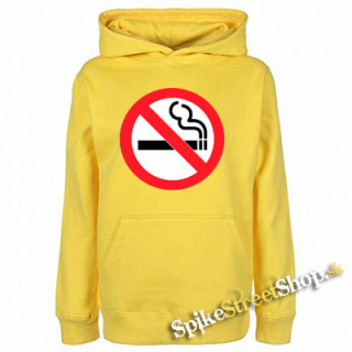 NO SMOKING - žltá detská mikina