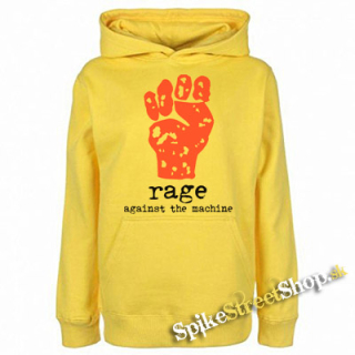 RAGE AGAINST THE MACHINE - Logo Paw - žltá detská mikina