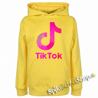 TIK TOK - Logo Rainbow - žltá detská mikina