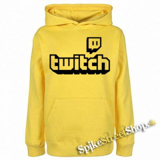 TWITCH - Black Logo Sign - žltá detská mikina