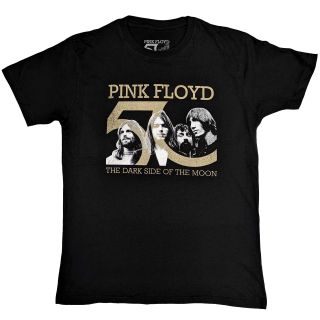 PINK FLOYD - Band Photo & 50th Logo - čierne pánske tričko