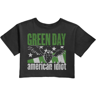 GREEN DAY - American Idiot Wings - čierne dámske tričko crop top KR