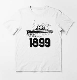 1899 - Kerberos Steam Ship Netflix Motive - biele detské tričko