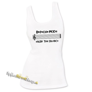 DEPECHE MODE - Enjoy The Silence - Ladies Vest Top - biele