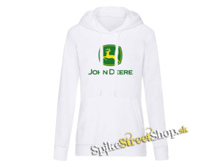 JOHN DEERE - Logo Yellow Green - biela dámska mikina