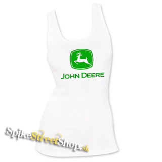 JOHN DEERE - Logo Green - Ladies Vest Top - biele
