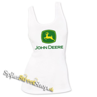 JOHN DEERE - Logo Yellow Green - Ladies Vest Top - biele