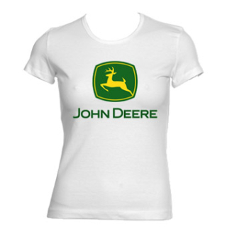 JOHN DEERE - Logo Yellow Green - biele dámske tričko