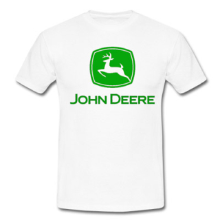 JOHN DEERE - Logo Green - biele pánske tričko