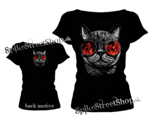 CAT - Red Glasses - dámske tričko