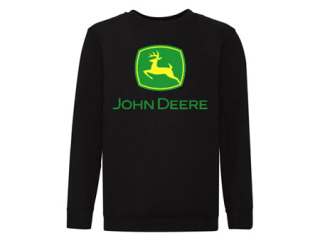 JOHN DEERE - Logo Yellow Green - čierna mikina bez kapuce