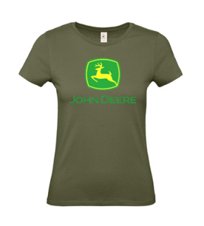 JOHN DEERE - Logo Yellow Green - khaki dámske tričko