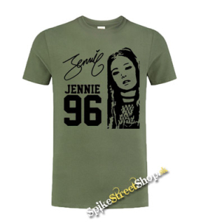 BLACKPINK - Jennie 96 Poster Signature - olivové pánske tričko