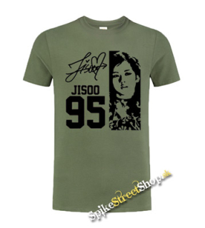 BLACKPINK - Jisoo 95 Poster Signature - olivové pánske tričko