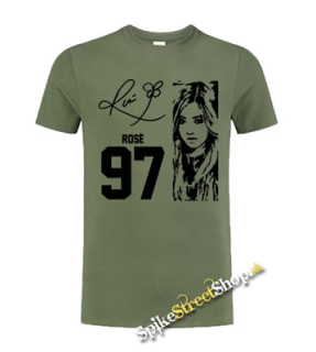 BLACKPINK - Rosé 97 Poster Signature - olivové pánske tričko