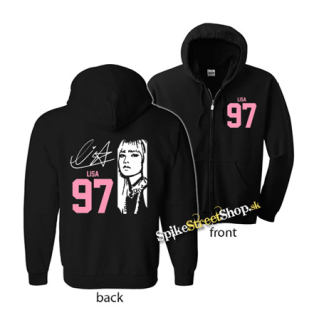 BLACKPINK - Lisa 97 Signature Portrait - čierna detská mikina na zips