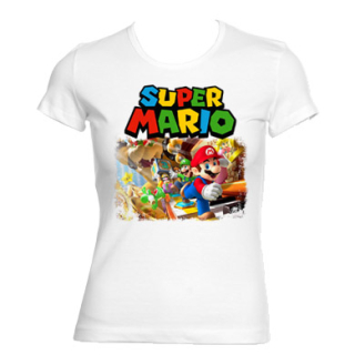 SUPER MARIO - Motive Run - biele dámske tričko