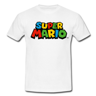 SUPER MARIO - Logo - biele pánske tričko