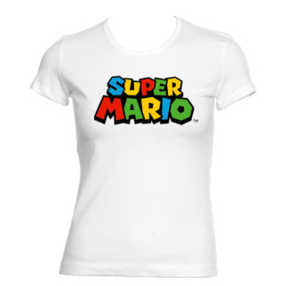 SUPER MARIO - Logo - biele dámske tričko