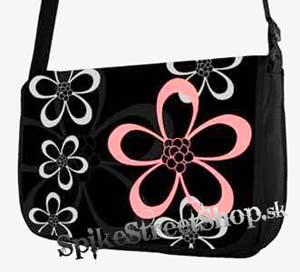 Retro taška FLOWER EVOLUTION - Flowers Black Street Bag
