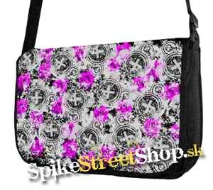 Retro taška FLOWER EVOLUTION - Buttons Street Bag - Grey Pink Model