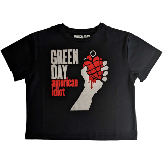 GREEN DAY - American Idiot - čierne dámske tričko crop top KR