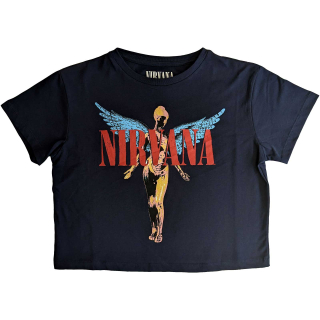 NIRVANA - Angelic - modré dámske tričko crop top KR
