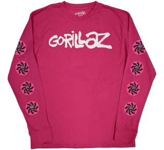 GORILLAZ - Repeat Pazuzu - ružové pánske tričko s dlhými rukávmi