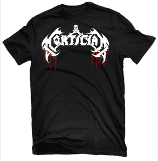 MORTICIAN - Logo Red White - čierne detské tričko