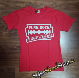 PUNK ROCK - Is Not Crime - červené dámske tričko