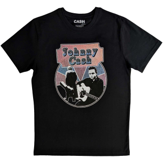 JOHNNY CASH - Walking Guitar & Front On - čierne pánske tričko