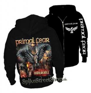 PRIMAL FEAR - Unbreakable - čierna pánska mikina na zips (-30%=VÝPREDAJ)