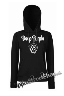 DEEP PURPLE - Logo Crest - čierna dámska mikina
